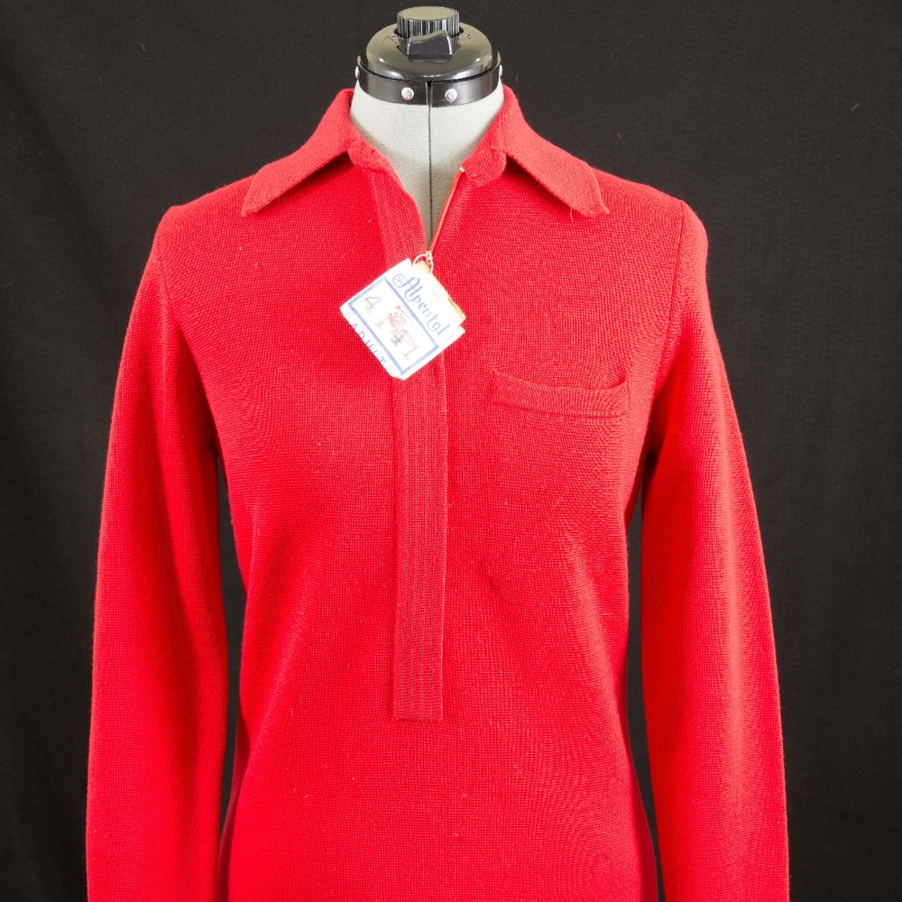 Vintage White Stag Red Knit Ski Sweater